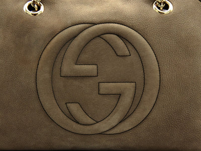 Gucci Soho Taupe Nubuck Shoulder Bag Bag Gucci
