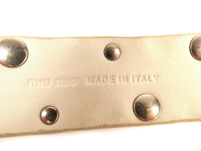 Miu Miu Taupe Leather Riveted Bracelet Bracelet Miu Miu