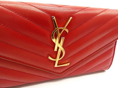 Saint Laurent Rouge Grain De Poudre Large Envelope Wallet Wallet YSL