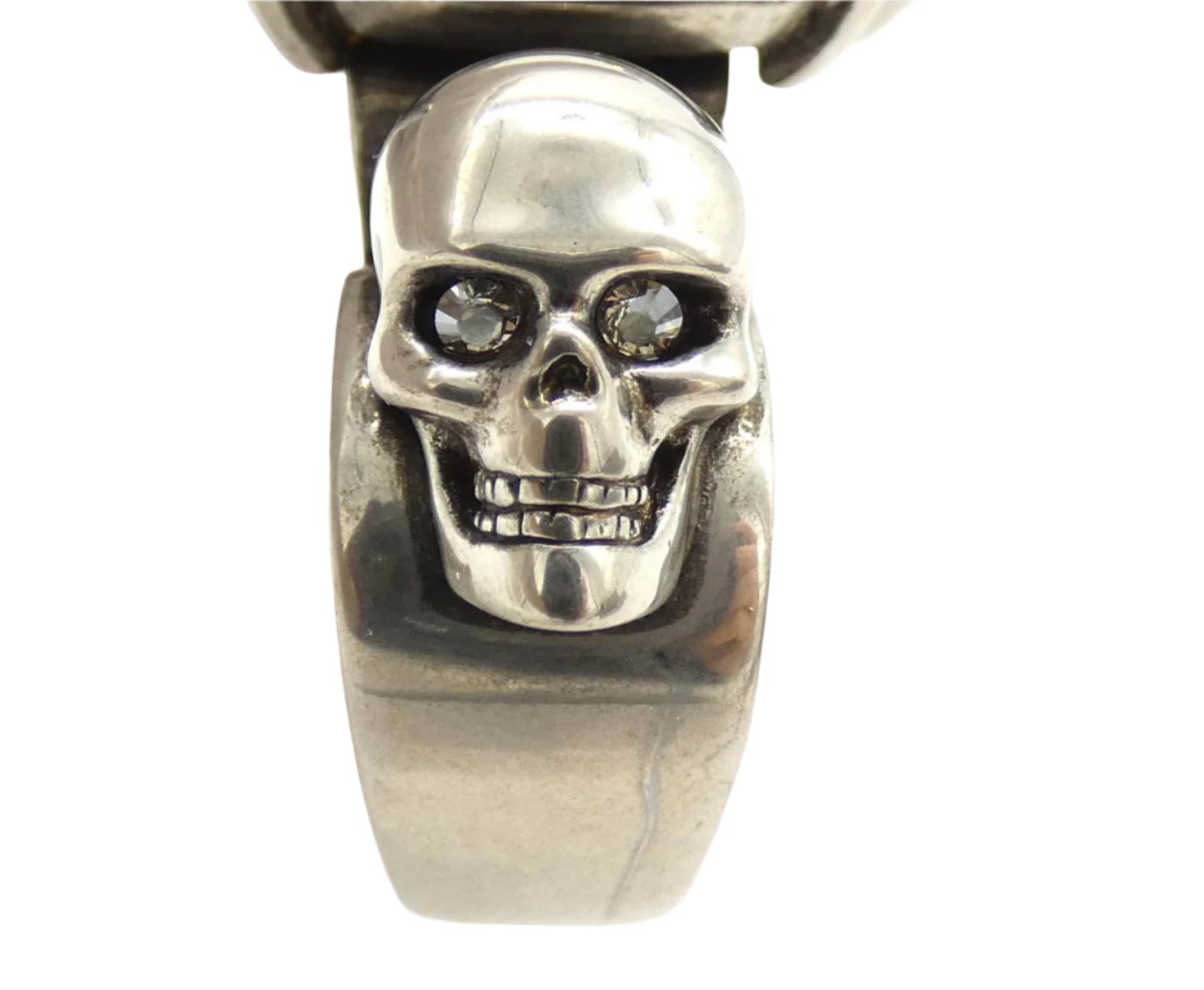 Alexander McQueen Skull Knuckle Ring in Silver and Crystal Ring Alexander McQueen