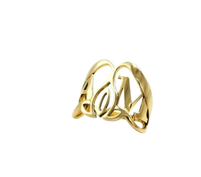 Alexander McQueen Double Finger Gold Seal Ring Ring Alexander McQueen