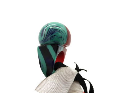 Missoni Modern Large Blue and Red Swirl Ball Cocktail Ring Ring Missoni