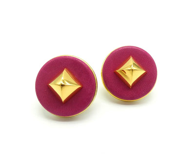 Hermès Vintage Leather Medor Clip-On Earrings Earrings Hermès