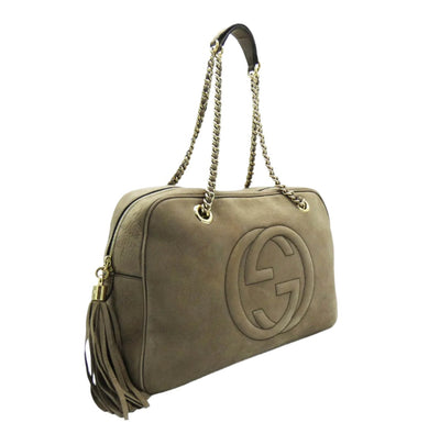Gucci Soho Taupe Nubuck Shoulder Bag Bag Gucci
