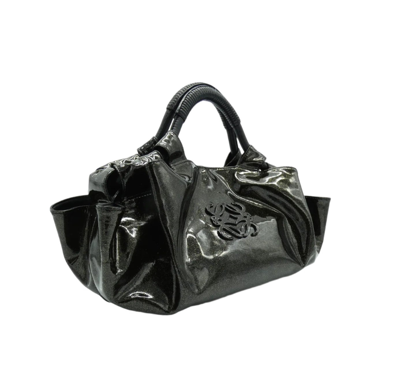 LOEWE Black Patent Leather Aire Bag Handbag LOEWE