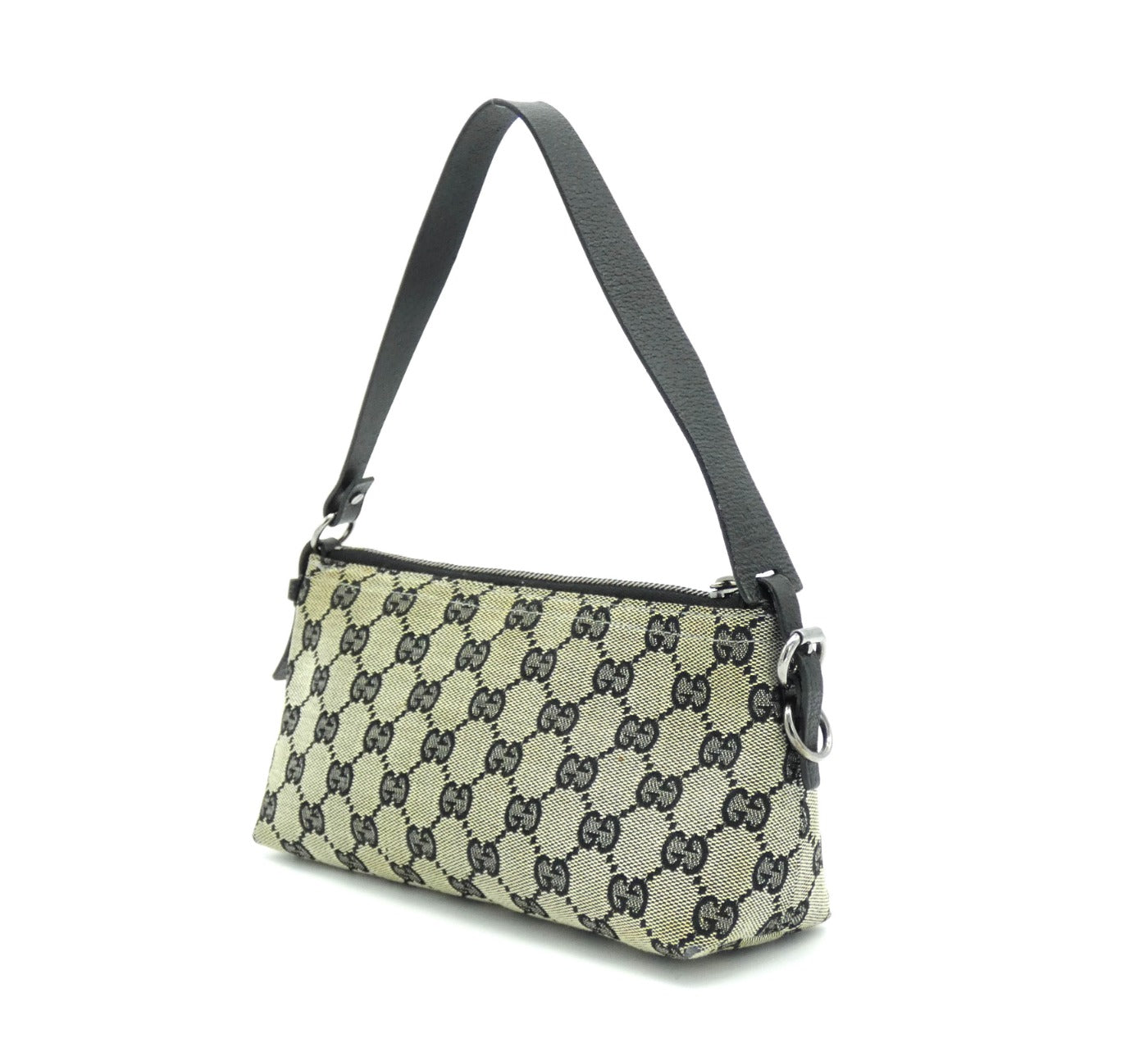 Gucci Taupe and Black Canvas Guccissimo GG Pochette Bag Gucci