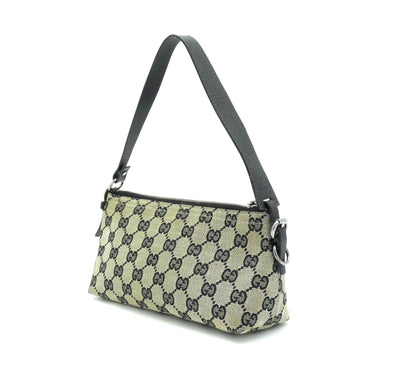 Gucci Taupe and Black Canvas Guccissimo GG Pochette Bag Gucci