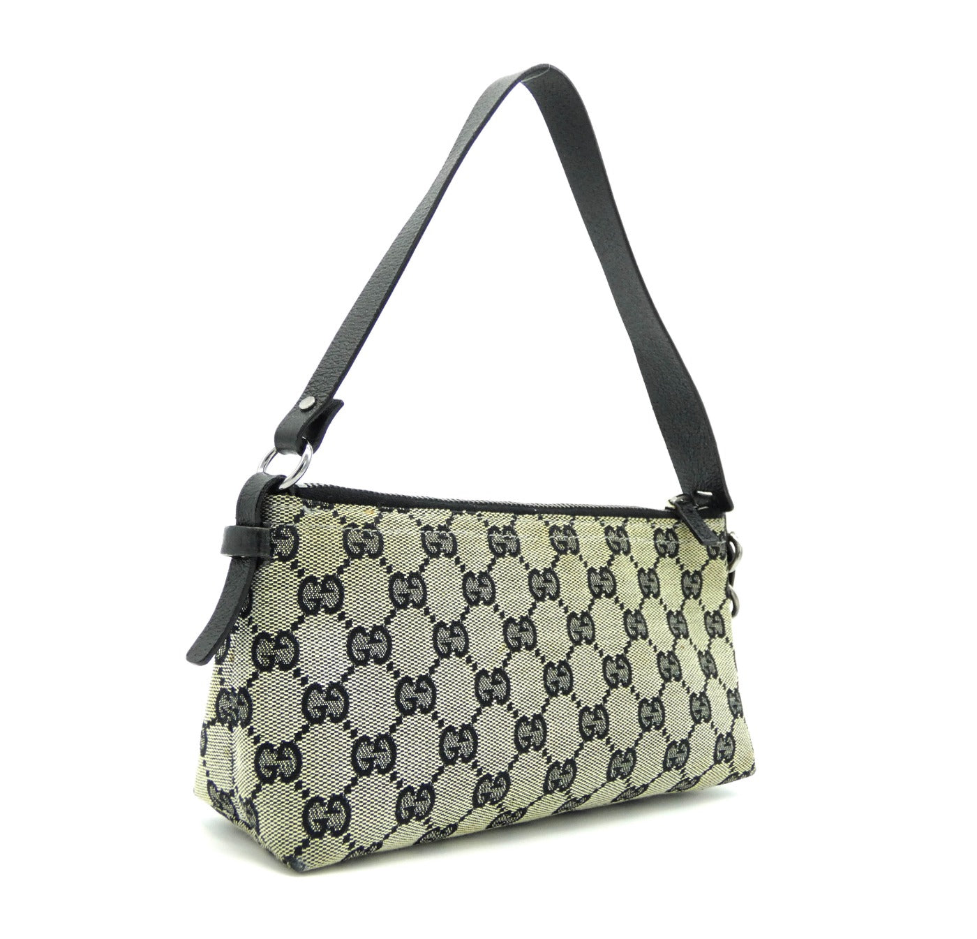 Gucci Taupe and Black Canvas Guccissimo GG Pochette Bag Gucci