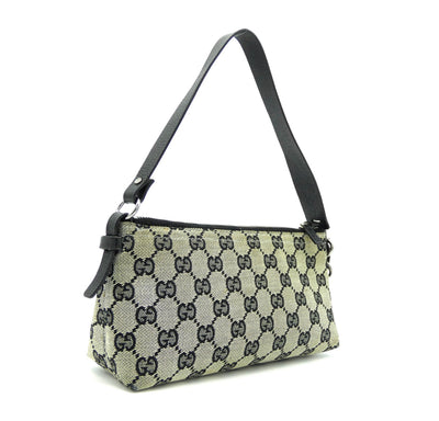 Gucci Taupe and Black Canvas Guccissimo GG Pochette Bag Gucci