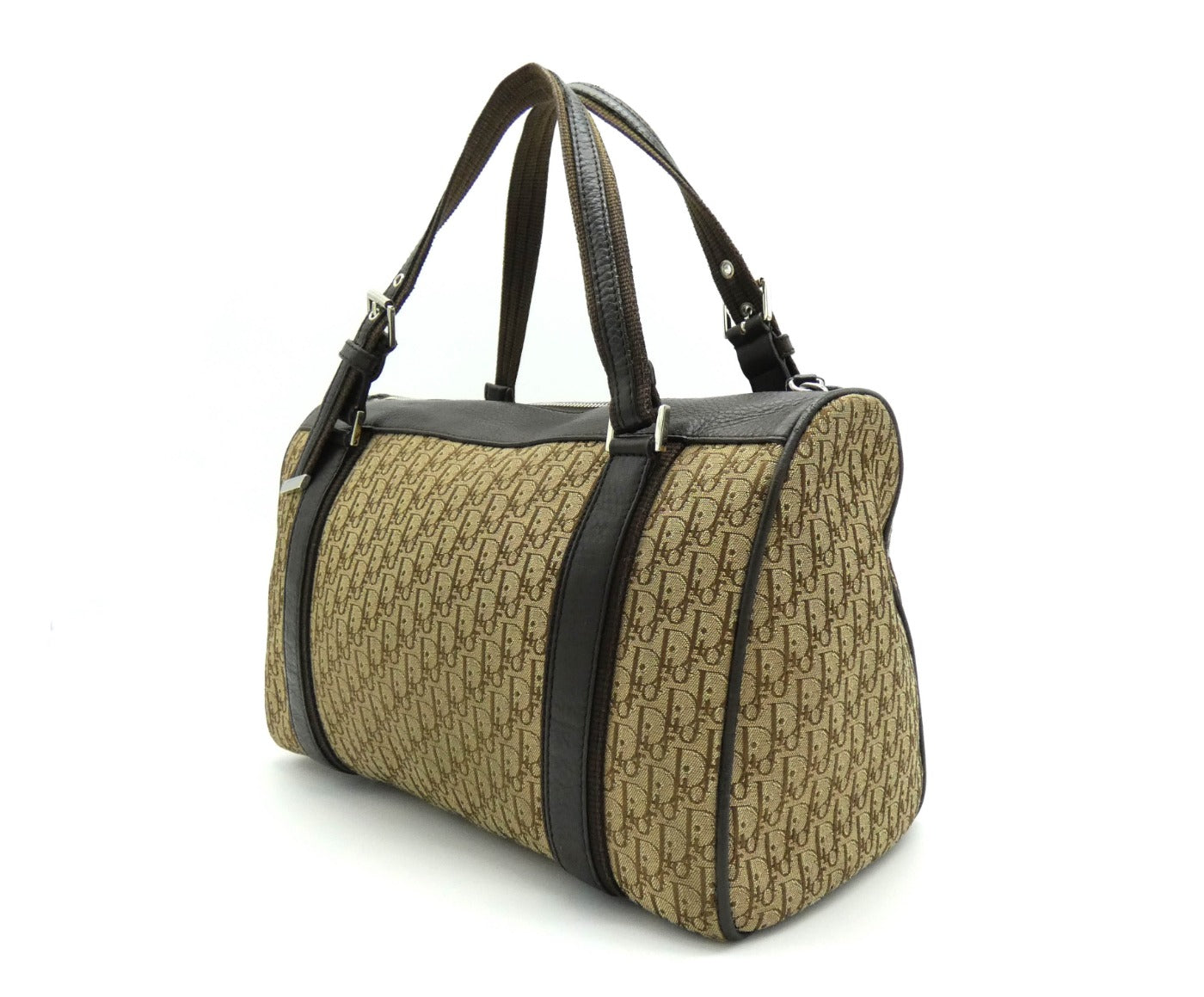 Christian Dior Tan Oblique Street Chic Boston Handbag Bag Christian Dior