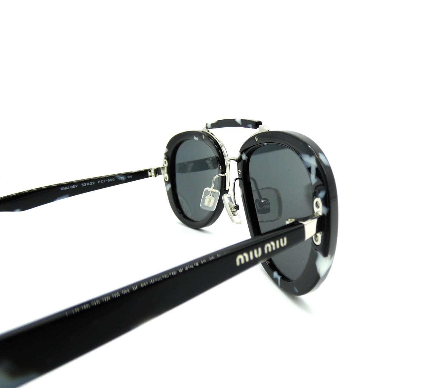 Miu Miu Black Havana Aviator Sunglasses SMU 05V Sunglasses Miu Miu