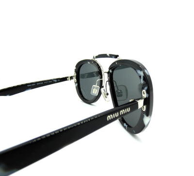 Miu Miu Black Havana Aviator Sunglasses SMU 05V Sunglasses Miu Miu
