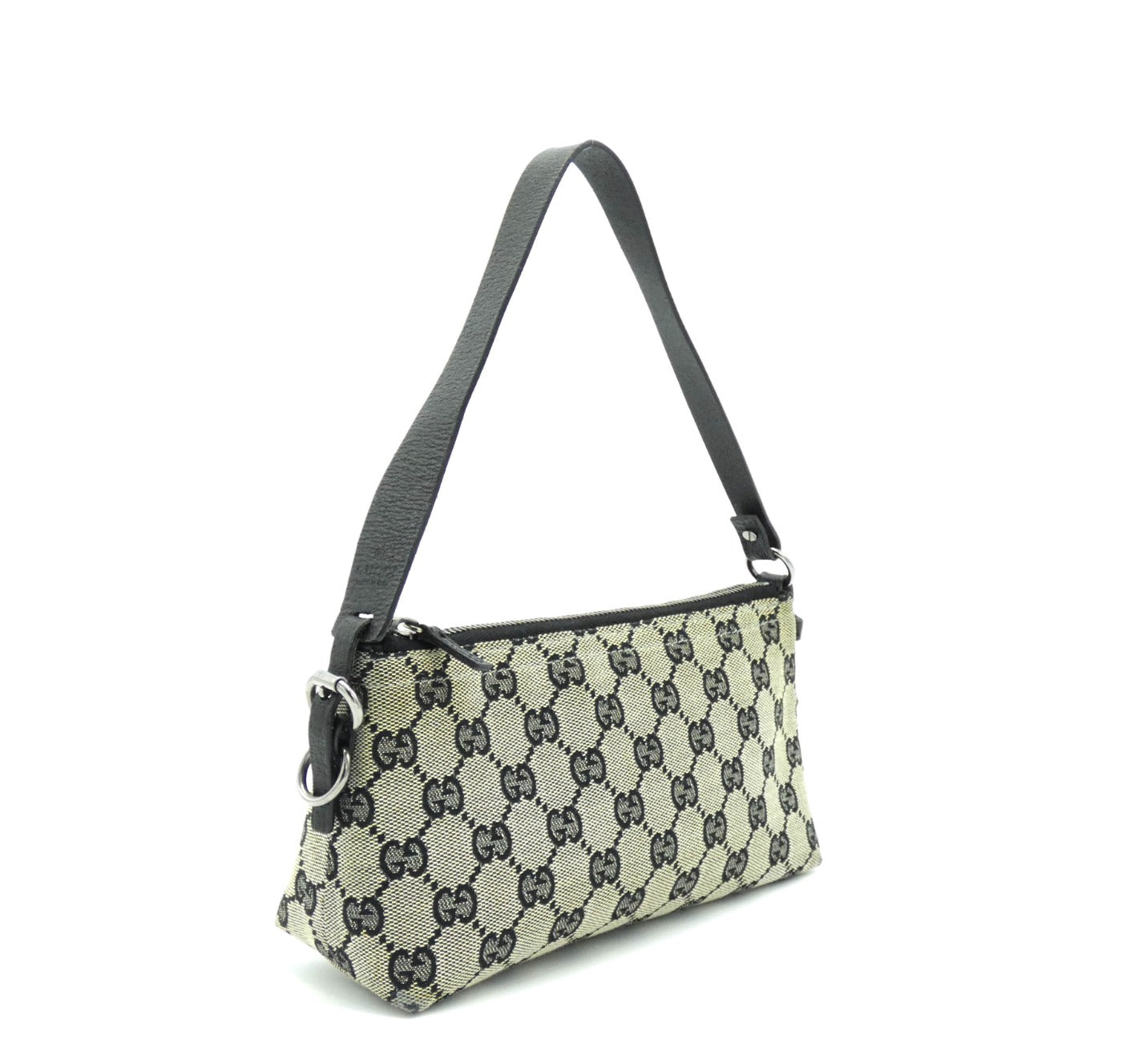 Gucci Taupe and Black Canvas Guccissimo GG Pochette Bag Gucci