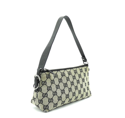Gucci Taupe and Black Canvas Guccissimo GG Pochette Bag Gucci