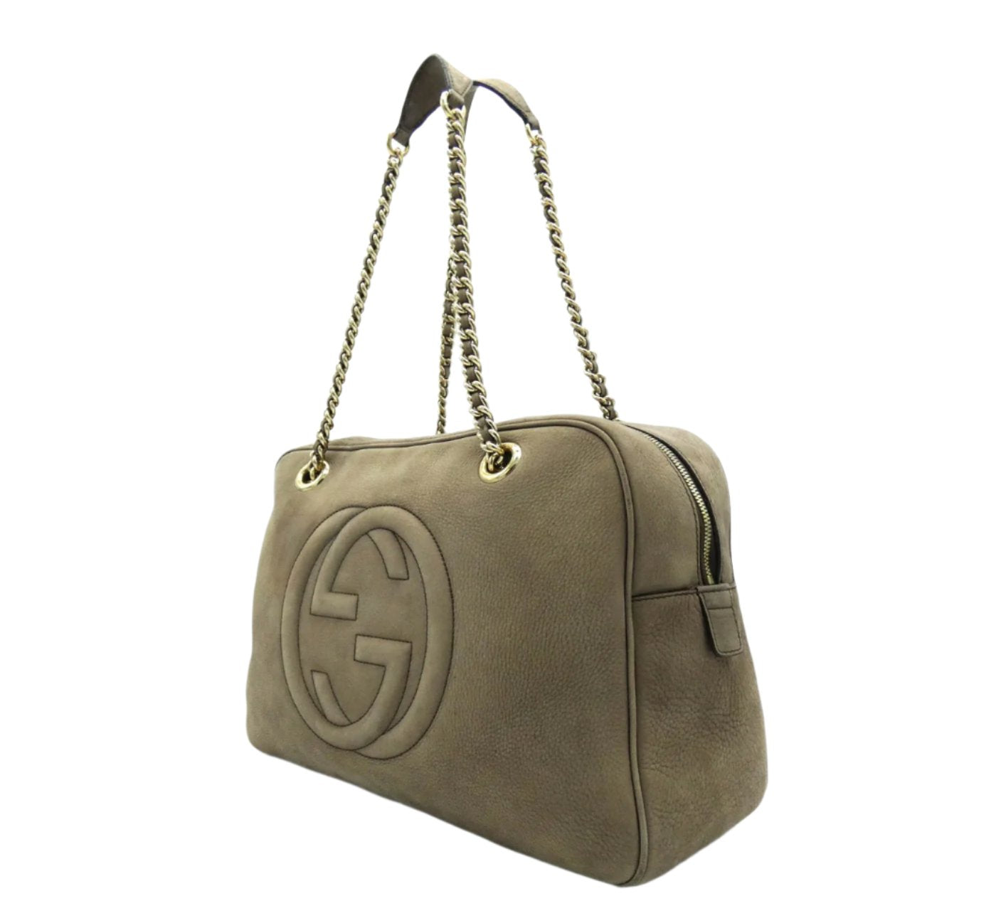 Gucci Soho Taupe Nubuck Shoulder Bag Bag Gucci