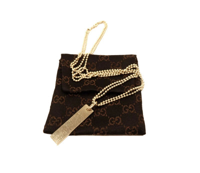Gucci Sterling Bar Tag Double Strand Pendant Necklace Necklace Gucci