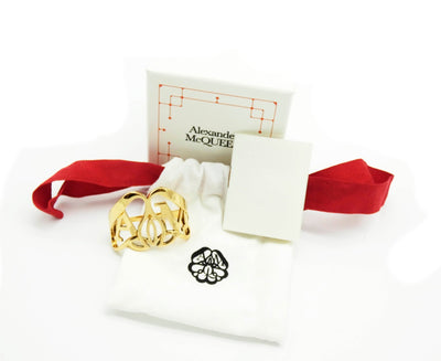 Alexander McQueen Double Finger Gold Seal Ring Ring Alexander McQueen