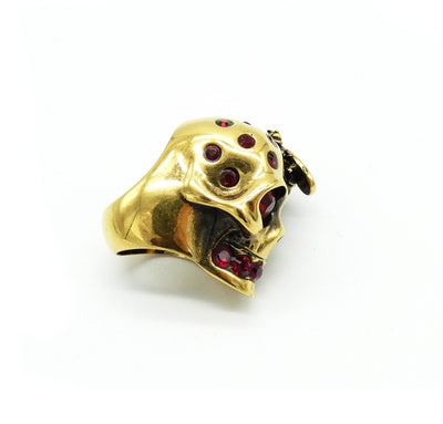 Alexander McQueen Gold Skull and Bee Ring Ring Alexander McQueen