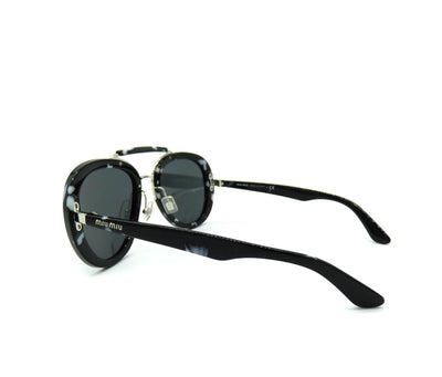 Miu Miu Black Havana Aviator Sunglasses SMU 05V Sunglasses Miu Miu