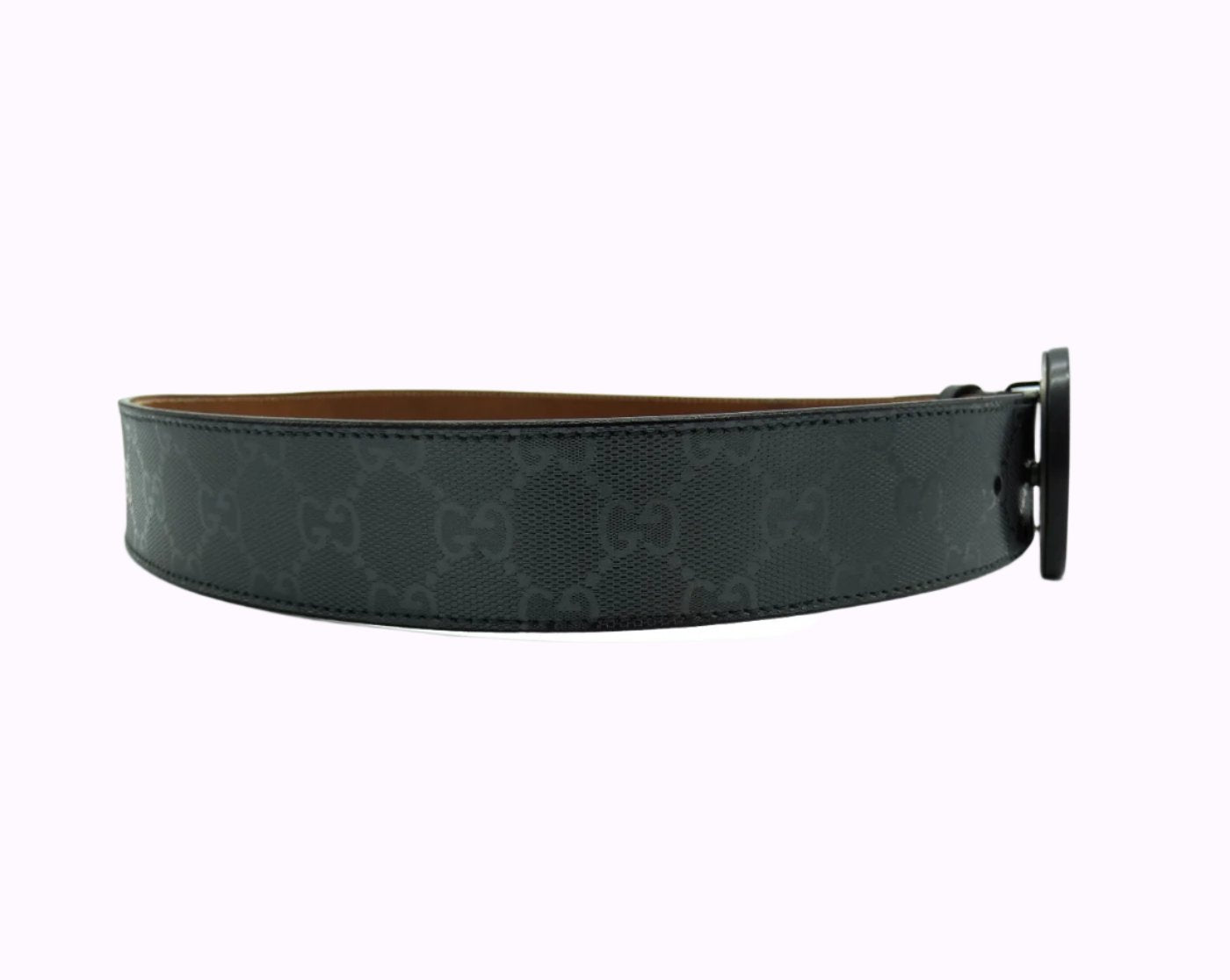 Gucci GG Black Grey Imprime Belt Belt Gucci