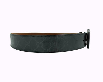 Gucci GG Black Grey Imprime Belt Belt Gucci