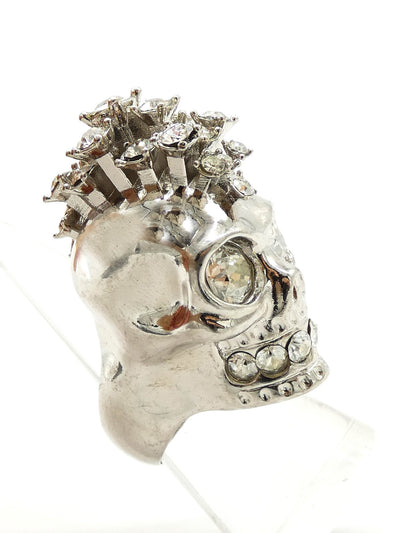 Alexander McQueen Silver Skull Crystal Mohawk Ring Ring Alexander McQueen