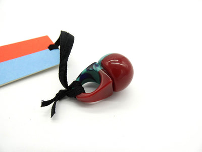 Missoni Modern Large Blue and Red Swirl Ball Cocktail Ring Ring Missoni