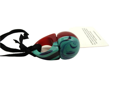 Missoni Modern Large Blue and Red Swirl Ball Cocktail Ring Ring Missoni