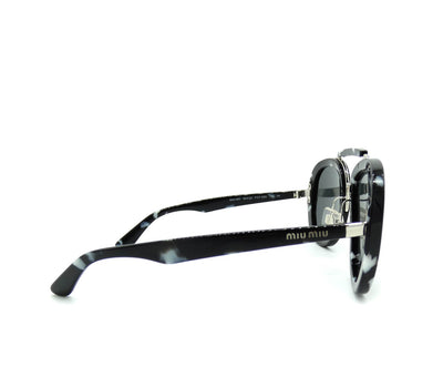 Miu Miu Black Havana Aviator Sunglasses SMU 05V Sunglasses Miu Miu