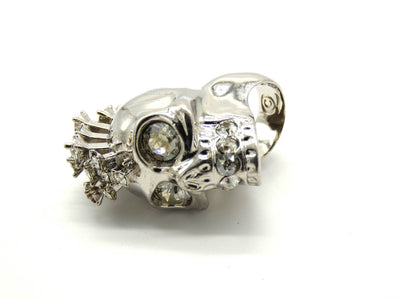Alexander McQueen Silver Skull Crystal Mohawk Ring Ring Alexander McQueen