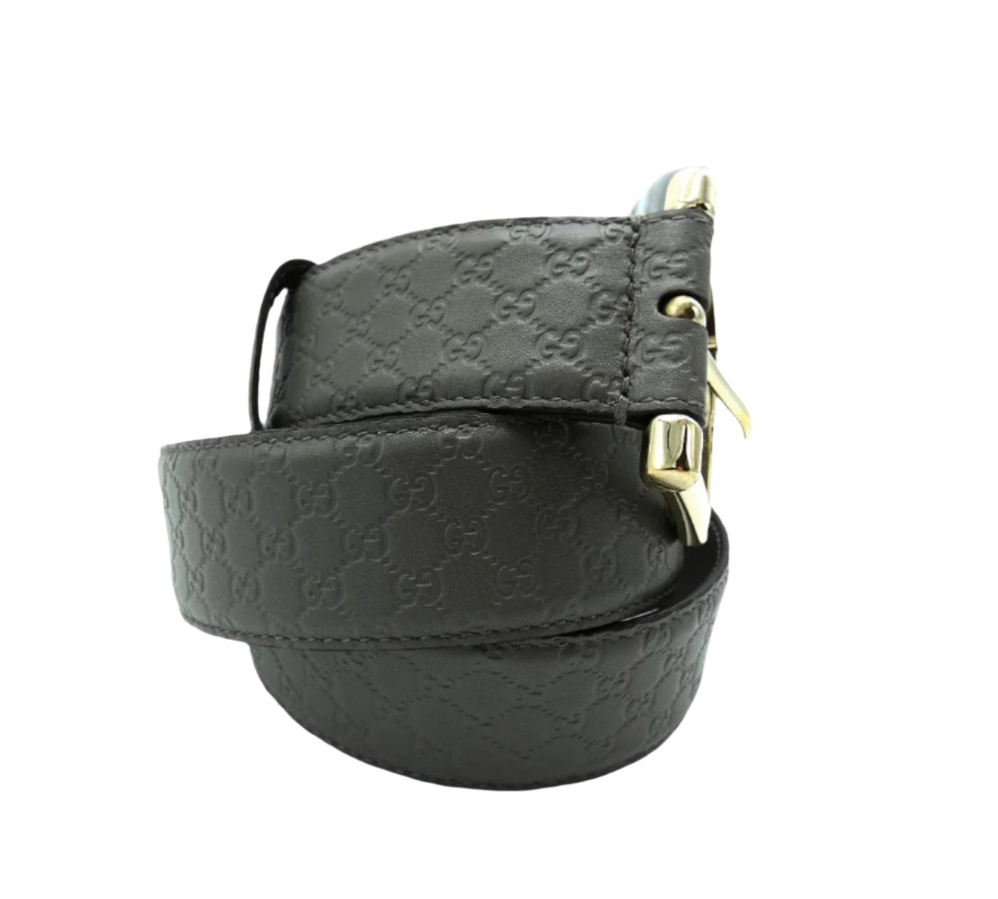 Gucci GG Guccissima Dark Grey Leather Belt Belt Gucci