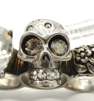 Alexander McQueen Skull Knuckle Ring in Silver and Crystal Ring Alexander McQueen