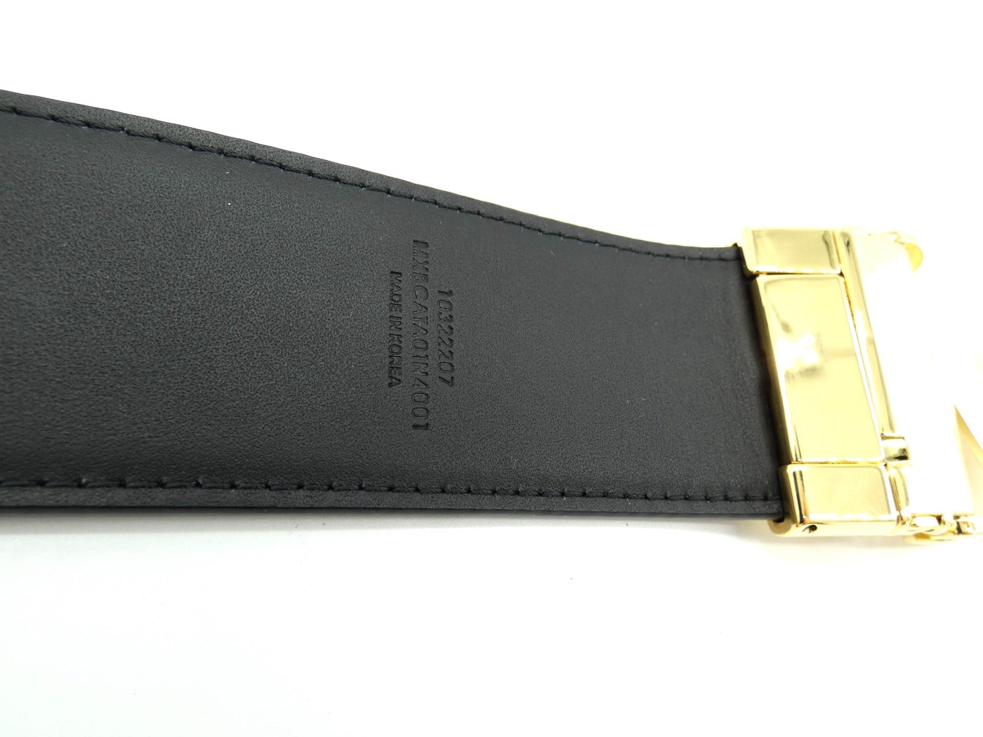 MCM Claus M Tan Leather Reversible Belt Gold Buckle Belt MCM