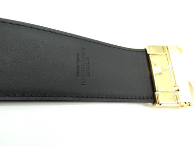 MCM Claus M Tan Leather Reversible Belt Gold Buckle Belt MCM