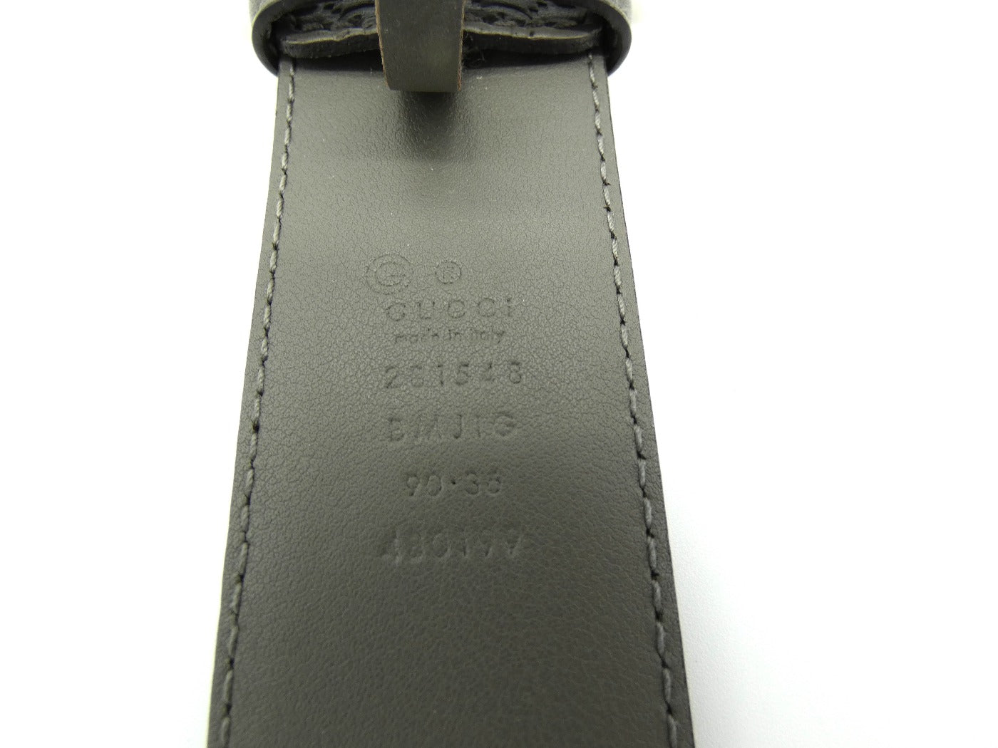 Gucci GG Guccissima Dark Grey Leather Belt Belt Gucci
