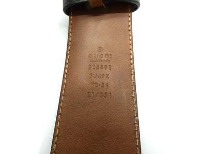 Gucci GG Black Grey Imprime Belt Belt Gucci