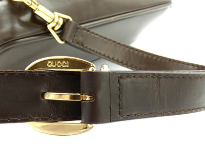 Gucci Vintage Dark Brown Leather Mini Sling Backpack Bag, Backpack Gucci