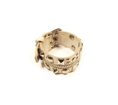 Miu Miu Taupe Leather Riveted Bracelet Bracelet Miu Miu
