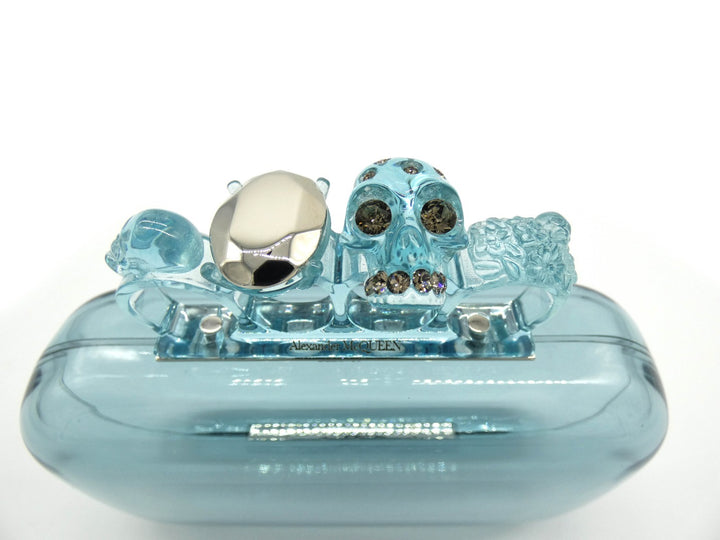Alexander McQueen Blue Plexi Skull 4 Ring Clutch – Occhi Azzurri