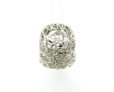 Alexander McQueen Silver Filigree Crystal Skull Ring cocktail Ring Alexander McQueen