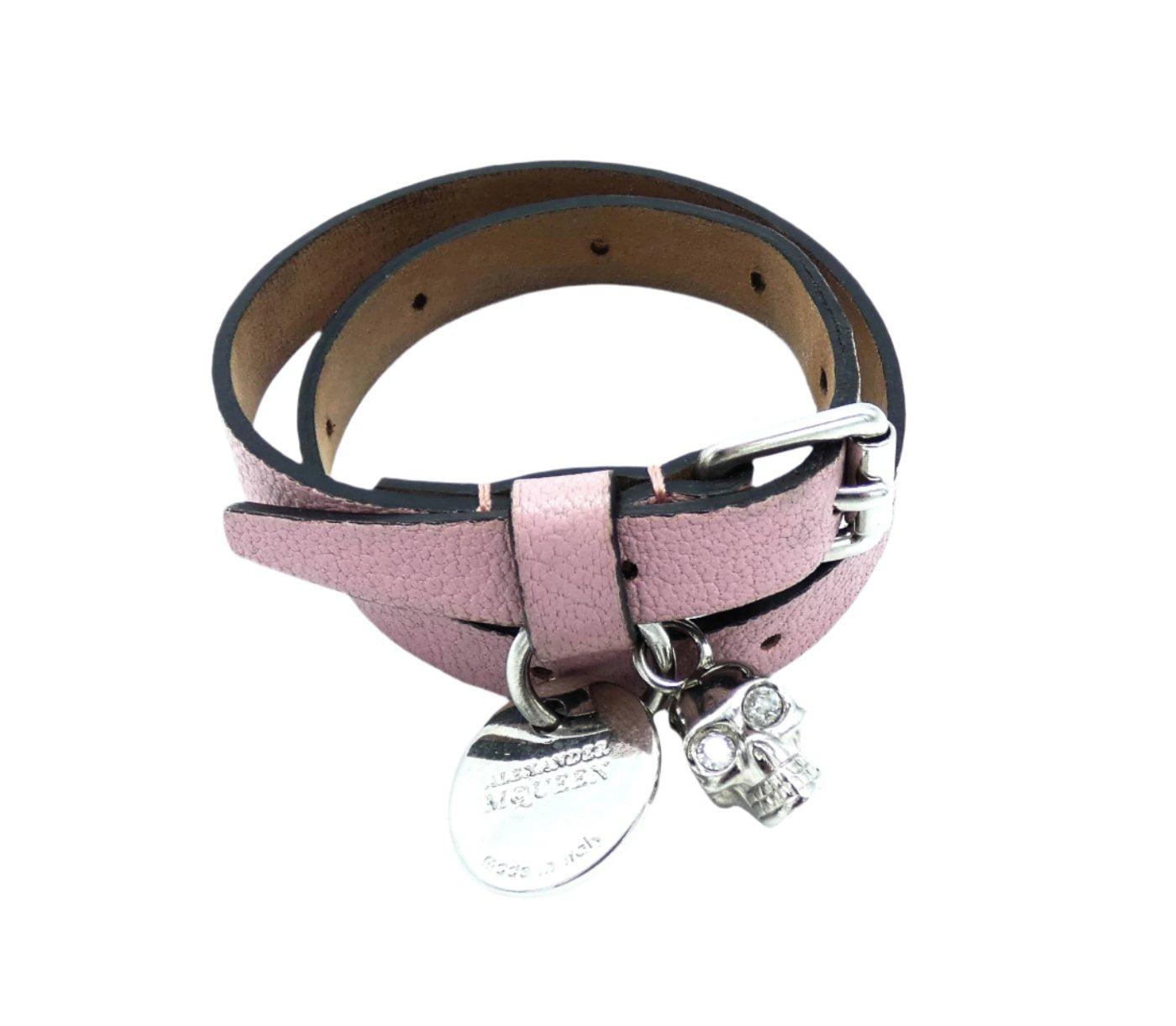 Alexander McQueen Double Wrap Pink Leather Bracelet Bracelet Alexander McQueen