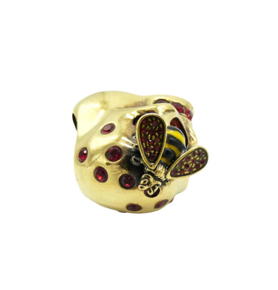 Alexander McQueen Gold Skull and Bee Ring Ring Alexander McQueen