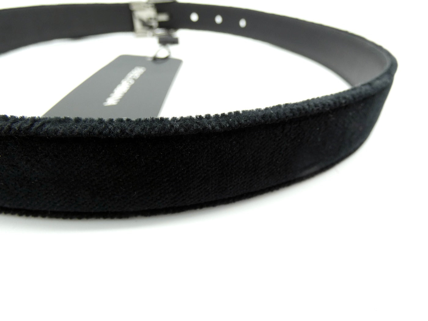 Dolce & Gabbana Black Velvet Leather Belt Belt Dolce & Gabbana