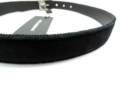 Dolce & Gabbana Black Velvet Leather Belt Belt Dolce & Gabbana