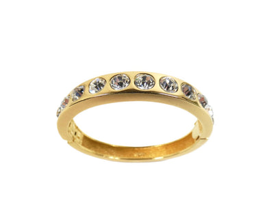 Christian Dior Swarovski Hinged Gold Bangle Bracelet Christian Dior
