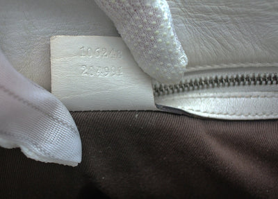 Gucci White Leather GG Canvas Bucket Bag Bag Gucci