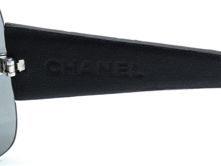 Chanel Vintage CC Logo Quilted Leather Arms Sunglasses 4157