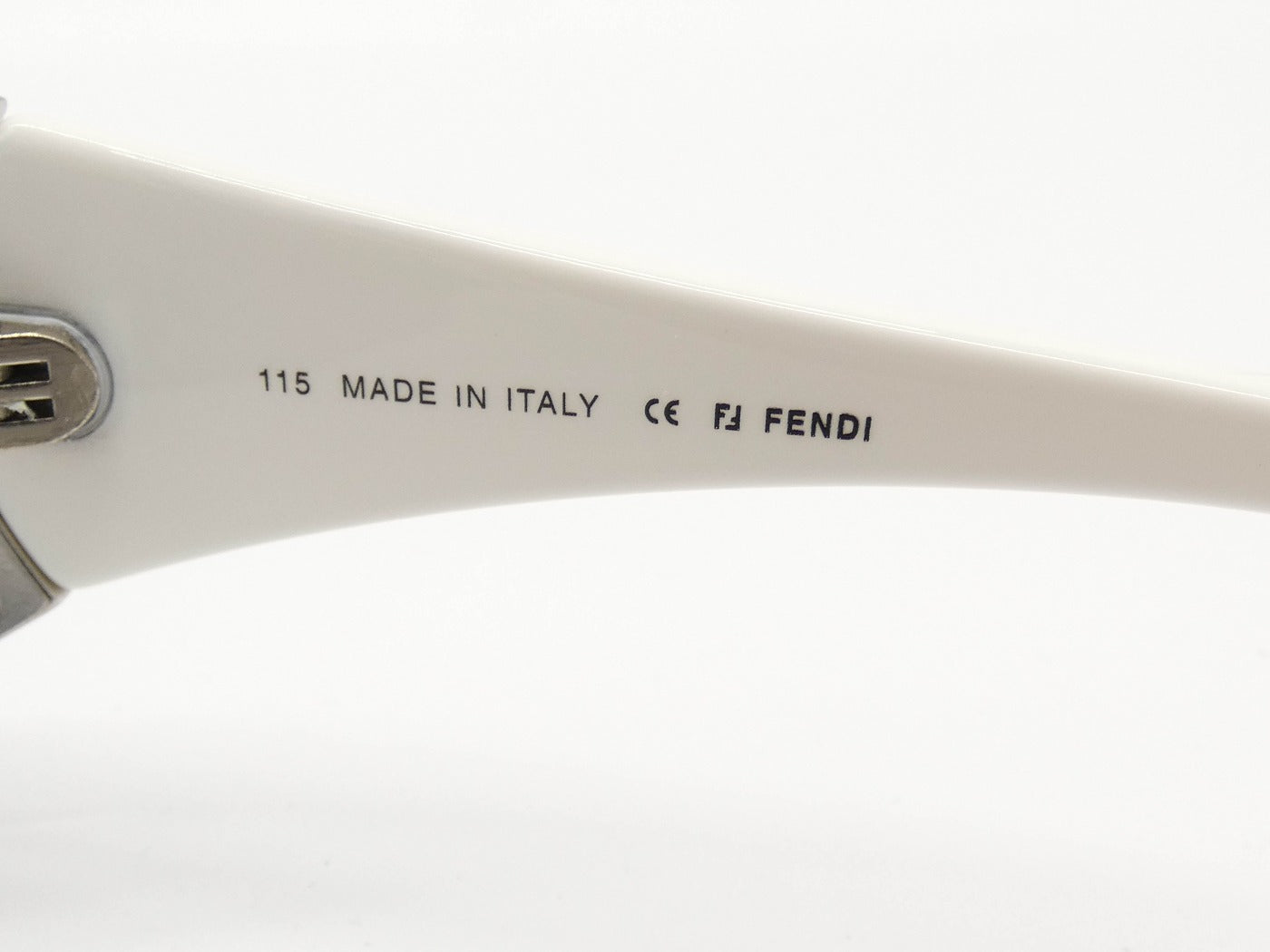 Fendi Vintage White and Silver Rimless Sunglasses FS367 Sunglasses Fendi