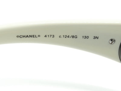 Chanel Vintage Black and White CC Logo Shield Sunglasses 4173 Sunglasses Chanel