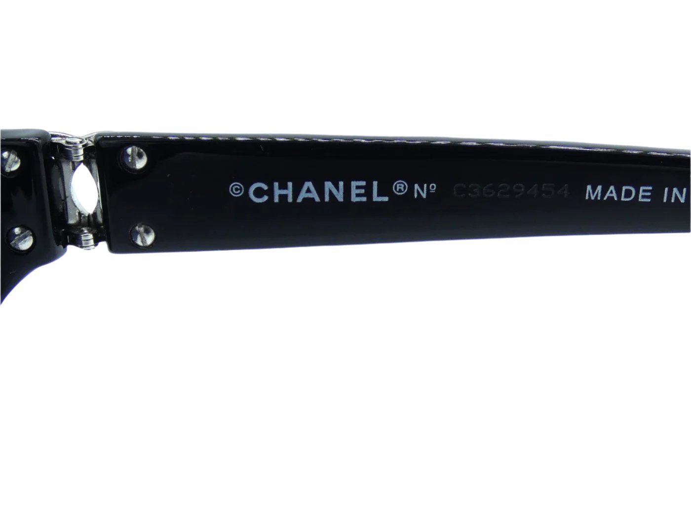 Chanel Black and Silver CC Logo quilted Arm Sunglasses 5050